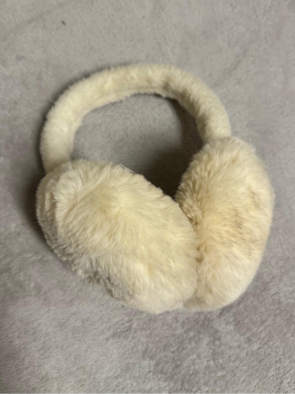 Plush Faux Fur Ear Muffs - Cream